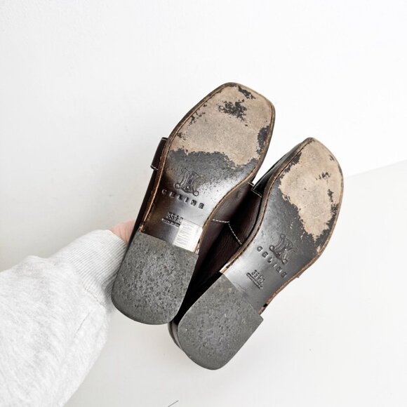 Celine Brown Leather Contrast Stitching Loafer size 35.5 C - Picture 5 of 8